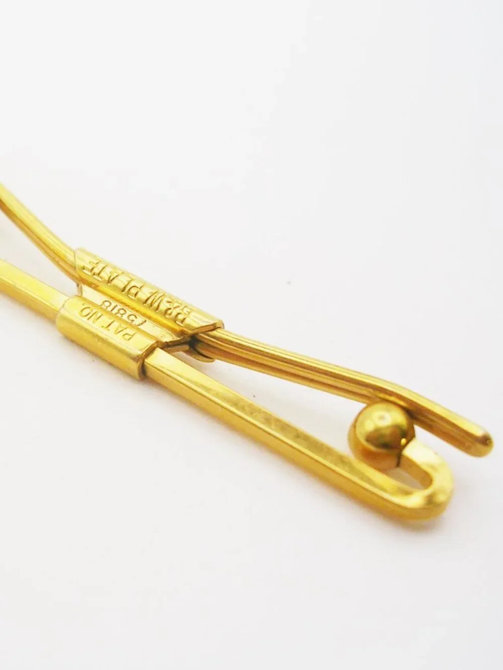 Art Deco Collar Bar Clip gold tone classic Swank Collar Holder Formal Wear